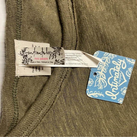 Free People Intimately All The Time Linen Green Bodysuit Womens Large Sleeveless - Picture 5 of 10